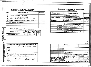 Состав фльбома. Типовой проект 179-04в.13.87Альбом 4 АС Архитектурно-строительные решения выше отм. 0.000. ОВ Отопление и вентиляция. ВК Водопровод и канализация. ГСВ Газоснабжение