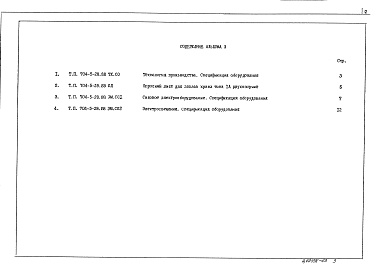 Состав фльбома. Типовой проект 704-5-28.88Альбом 3 Спецификация оборудования     