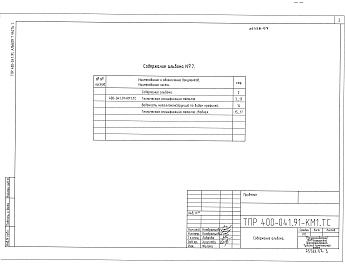 Состав фльбома. Типовой проект 400-041.91Альбом 7 Часть 1 Здание пролетом 6 м Техническая спецификация металла