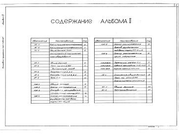 Состав фльбома. Типовой проект 416-7-264.87Альбом 2 Общая пояснительная записка, архитектурные решения, железобетонные конструкции, отопление и вентиляция, электроснабжение. Вариант для водонасыщенных грунтов