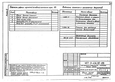 Состав фльбома. Типовой проект 407-3-434.90Альбом 2 Электротехнические чертежи. Строительные чертежи. Электротехнические чертежи 2. Строительные чертежи 2. Отопление и вентиляция