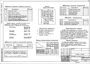 Состав фльбома. Типовой проект 290-1-36.84Альбом 1. Архитектурно-строительная часть.    