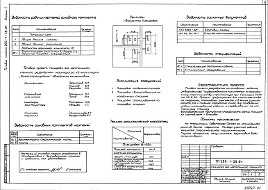 Состав фльбома. Типовой проект 290-1-39.84Альбом 1 Архитектурно-строительная часть    