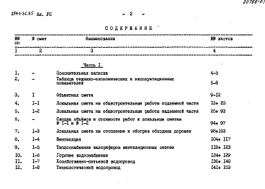 Состав фльбома. Типовой проект 294-3-36.85Альбом 7 Сметы. Часть 1