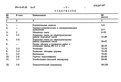 Состав фльбома. Типовой проект 294-3-42.86Альбом 5 Сметы