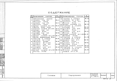 Состав фльбома. Типовой проект 320-11Альбом 1 Архитектурно-строительные чертежи    