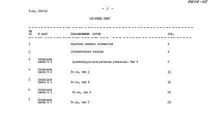 Состав фльбома. Типовой проект 320-42Альбом 2  Сметы        