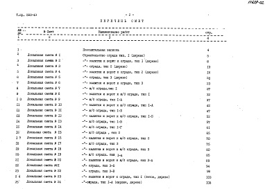 Состав фльбома. Типовой проект 320-43Альбом 2.84 Часть 1, 2  Сметы                    