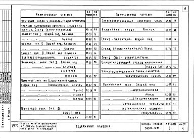 Состав фльбома. Типовой проект 320-55Альбом 2 Элементы информации и освещения     