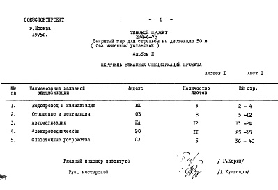 Состав фльбома. Типовой проект 294-6-7сАльбом 2 Заказные спецификации.