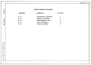 Состав фльбома. Типовой проект 420-20-22м.85Альбом 4 Спецификации оборудования