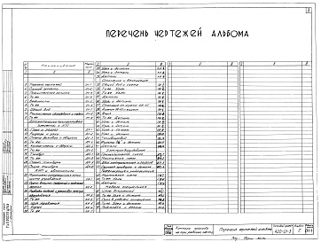 Состав фльбома. Типовой проект 420-01-3Альбом 1 Рабочие чертежи