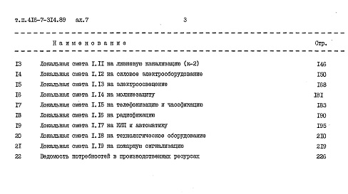 Состав фльбома. Типовой проект 416-7-314.89Альбом 7 Сметы