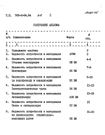 Состав фльбома. Типовой проект 705-2-54.84Альбом 5 Ведомости потребности в материалах