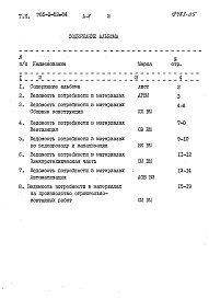 Состав фльбома. Типовой проект 705-2-52.84Альбом 5 Ведомости потребности в материалах