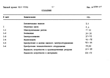 Состав фльбома. Типовой проект 705-1-173.85Альбом 3 Смета и ведомости потребности в материалах