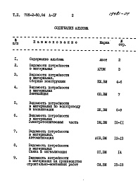 Состав фльбома. Типовой проект 705-2-50.84Альбом 4 Ведомости потребности в материалах