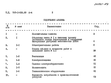 Состав фльбома. Типовой проект 705-1-228.89Альбом 4 Сметы