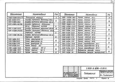 Состав фльбома. Серия 3.820-6 Оголовки,Выпуск 8.86 Оголовки портальные облегченные ОПО-6, ОПО-8, ОПО-10 для трубчатых сооружений. Рабочие чертежи