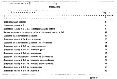 Состав фльбома. Типовой проект 416-7-220.85Альбом 4 Сметы     