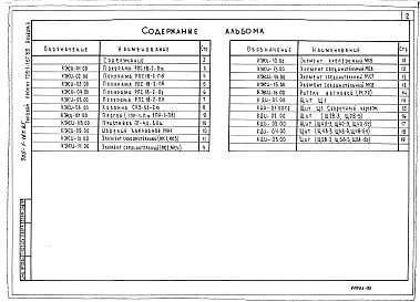 Состав фльбома. Типовой проект 705-1-169.85Альбом 2 Строительные изделия (примененный из ТП 705-1-167.85)