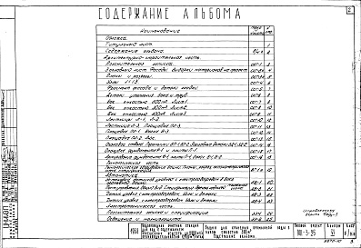 Состав фльбома. Типовой проект 901-3-25Альбом 6 Башня для хранения промывной воды с баком емкостью 300 м3 (чертежи)