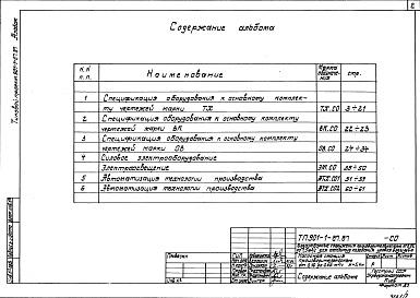 Состав фльбома. Типовой проект 901-1-85.87Альбом 7 Спецификация оборудования