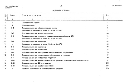 Состав фльбома. Типовой проект 701-1-54.89Альбом 9 Сметы