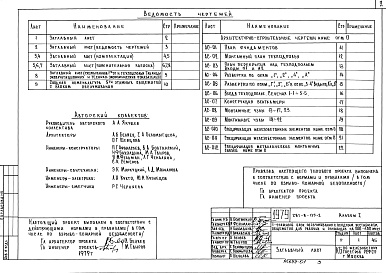 Состав фльбома. Типовой проект 281-8-135-2Альбом 1 Архитектурно-строительные чертежи ниже и выше отм.0.000. Технологические чертежи