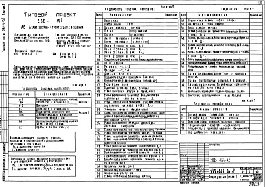 Состав фльбома. Типовой проект 282-1-154Альбом 1 Архитектурно-строительные решения. Технология и механизация. Витражи