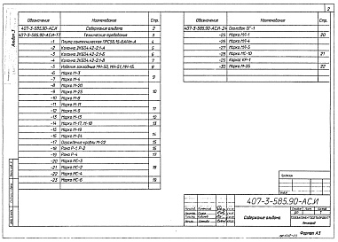 Состав фльбома. Типовой проект 407-3-585.90Альбом 3 Строительные изделия     