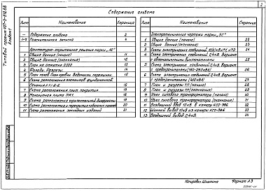 Состав фльбома. Типовой проект 407-3-512.88Альбом 1  Пояснительная записка. Архитектурно-строительные решения. Электротехническая часть и опросные листы    