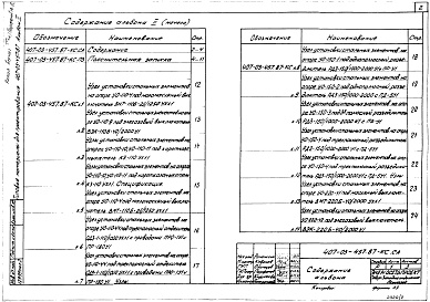 Состав фльбома. Типовой проект 407-03-457.87Альбом 2 Строительные конструкции    