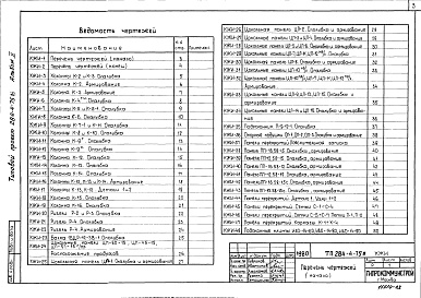 Состав фльбома. Типовой проект 284-4-75МАльбом 2 Изделия заводского изготовления