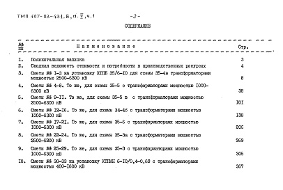 Состав фльбома. Типовой проект 407-03-431.86Альбом 2 Сметы. Часть 1