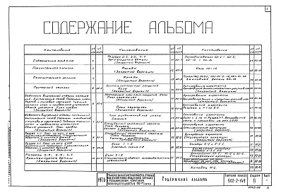 Состав фльбома. Типовой проект 902-2-149Альбом 2 Архитектурно-строительная часть