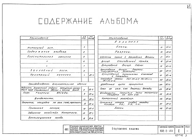 Состав фльбома. Типовой проект 902-2-151Альбом 2 Архитектурно-строительные чертежи