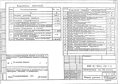 Состав фльбома. Типовой проект 284-5-53сАльбом 3 Автоматизация сантехустройств АУ1-1.