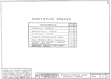 Состав фльбома. Типовой проект 902-2-260Альбом 1 Указания по применению проекта   