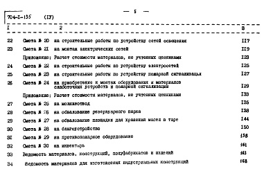 Состав фльбома. Типовой проект 704-1-135Альбом 4 Сметы. Сооружения склада