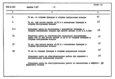 Состав фльбома. Типовой проект 902-2-331Альбом 5 Сметы (типы 1-4). Производительность 1400 - 10000 куб. м/сутки  