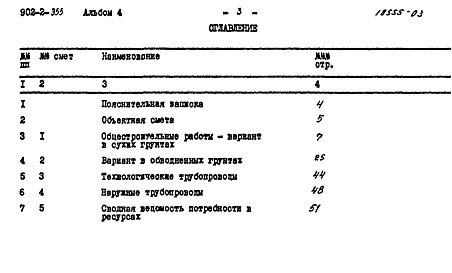 Состав фльбома. Типовой проект 902-2-355Альбом 4 Сметы 