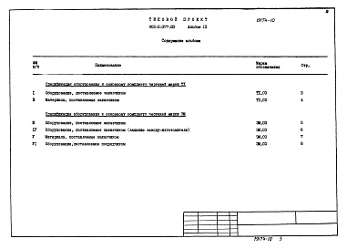 Состав фльбома. Типовой проект 902-2-377.83Альбом 10 Сборник спецификаций оборудования