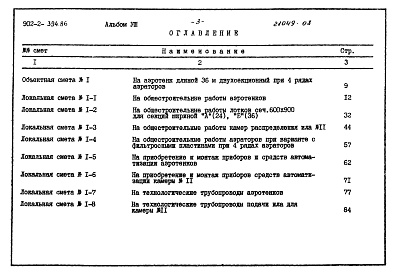 Состав фльбома. Типовой проект 902-2-394.86Альбом 8 Сметы. Части 1 и 2     