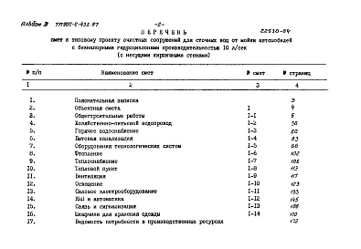 Состав фльбома. Типовой проект 902-2-435.87Альбом 9 Сметы