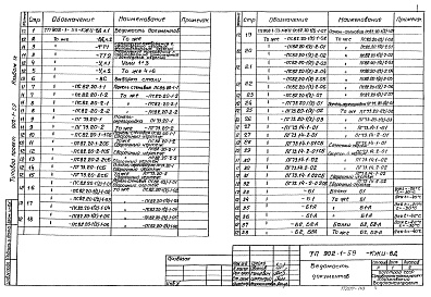 Состав фльбома. Типовой проект 902-1-59Альбом 9 Сборные железобетонные изделия (глубина заложения подводящего коллектора 7,0 м)   