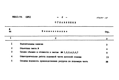 Состав фльбома. Типовой проект 902-1-59Альбом 16 Сметы (глубина заложения подводящего коллектора 5,5 м). Подземная часть (вариант из монолитного железобетона)   