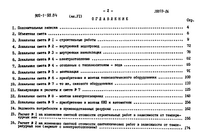 Состав фльбома. Типовой проект 902-1-98.84Альбом 6 Сметы     