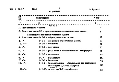 Состав фльбома. Типовой проект 902-9-32.85Альбом 7 Сметы. Части 1 и 2. Сметы    