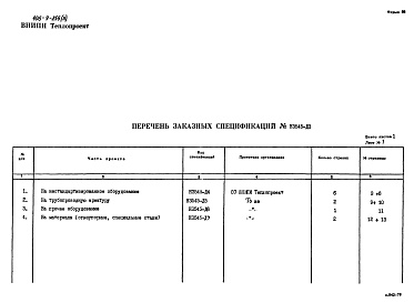 Состав фльбома. Типовой проект 406-9-255Альбом 2 Заказные спецификации